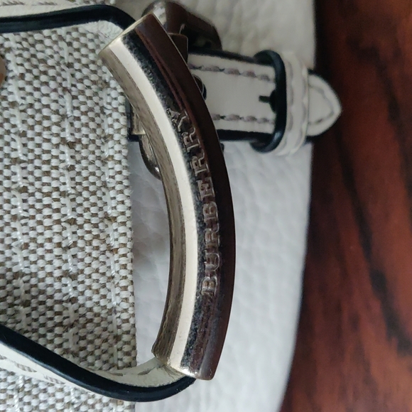 Burberry white Canvas jute and bottom leather Crossbody Bag - Picture 4 of 16